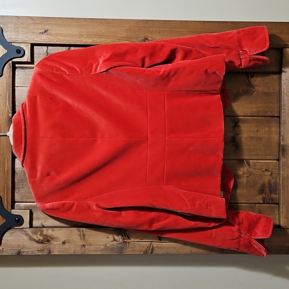 J. Crew Red Velvet Cropped Blazer Size 8 - Picture 8 of 16
